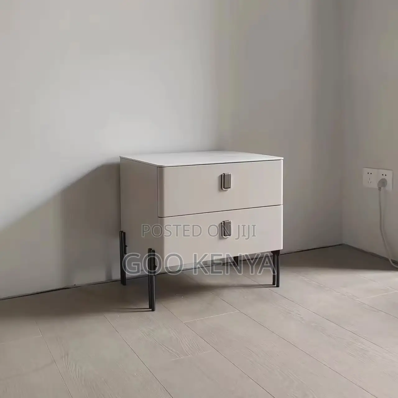 Home Cabinet; Contemporary 2-drawer Bedside Table For Bedroom