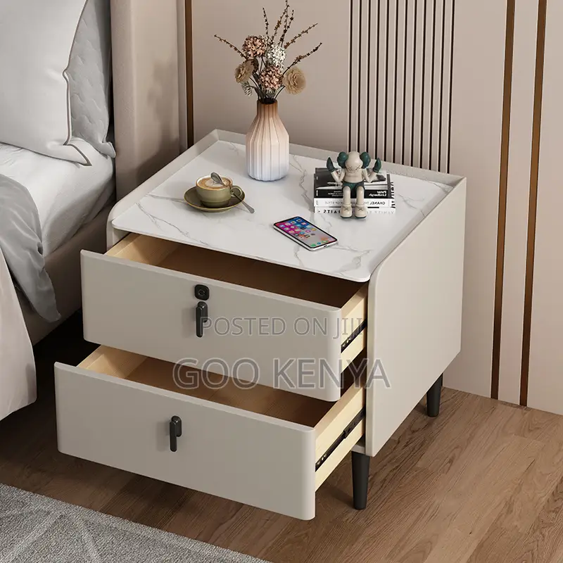 Home Cabinet; Contemporary 2-drawer Bedside Table For Bedroom