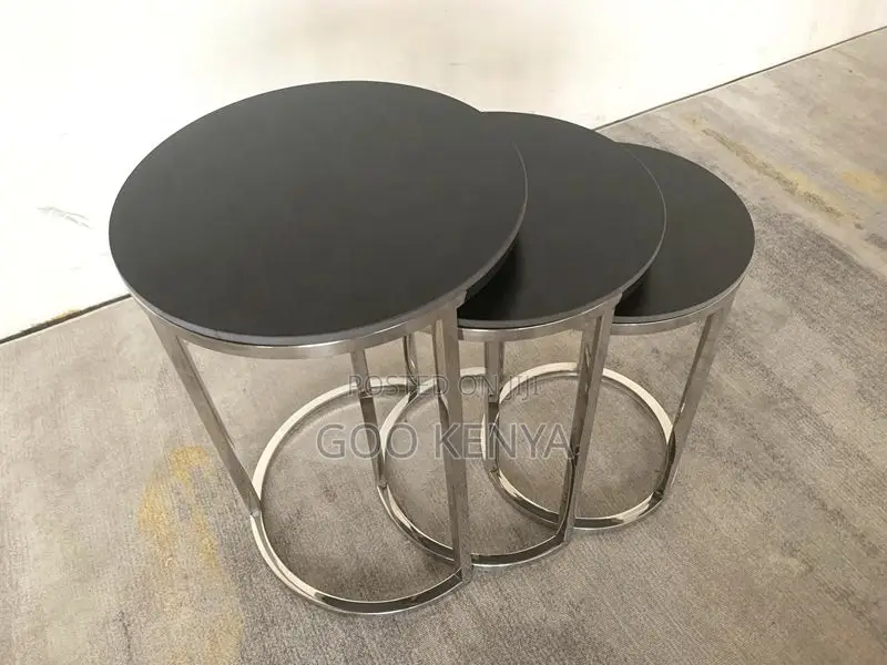 Home Table Set; Contemporary Living Room Marble Top Tables – Set Of 3