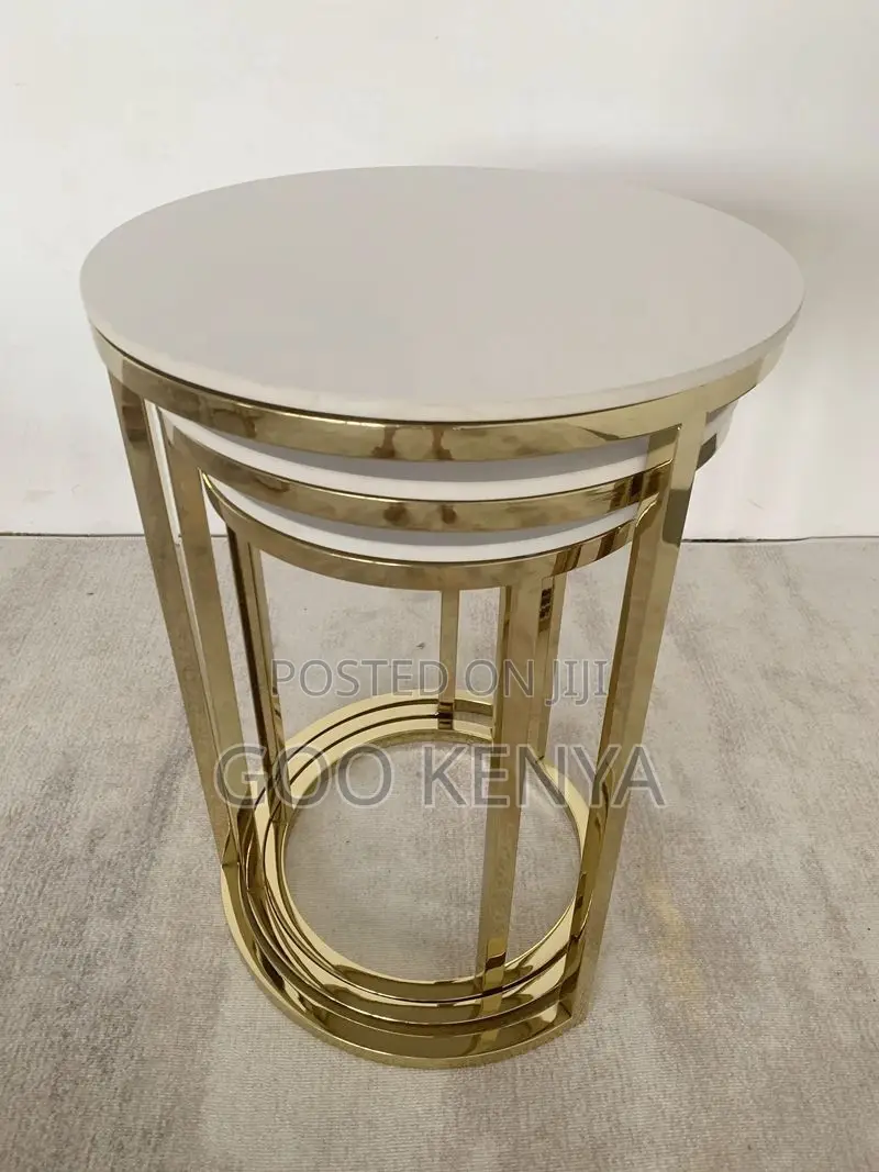 Home Table Set; Contemporary Living Room Marble Top Tables – Set Of 3
