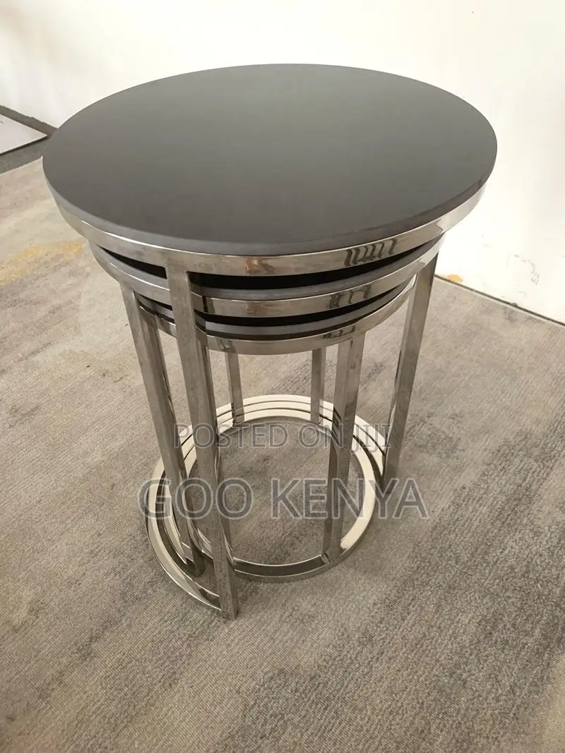 Home Table Set; Contemporary Living Room Marble Top Tables – Set Of 3