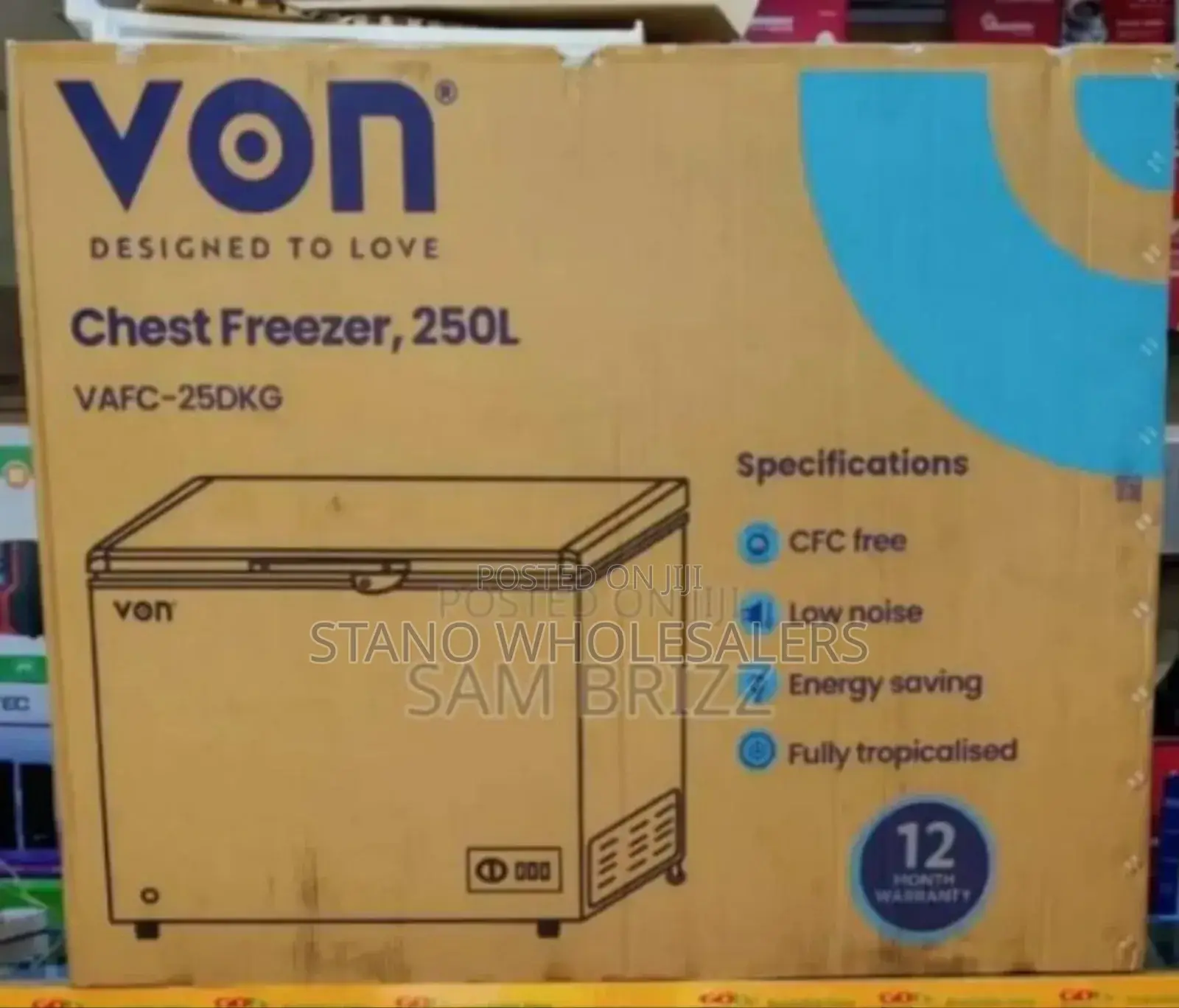 New Arrivals Von250d Chest Freezer. 250litres