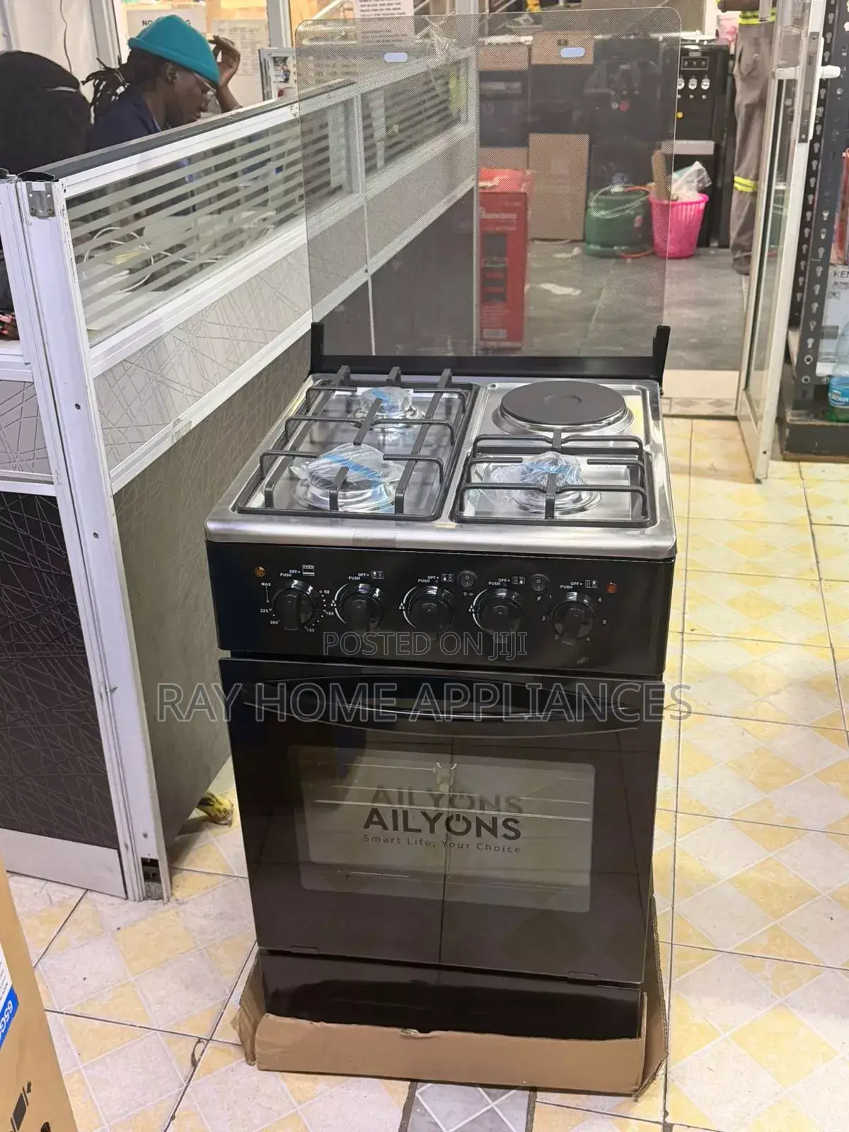 Ailyons 50cm by 55cm 3g +1e Electric Oven Standing Cooker