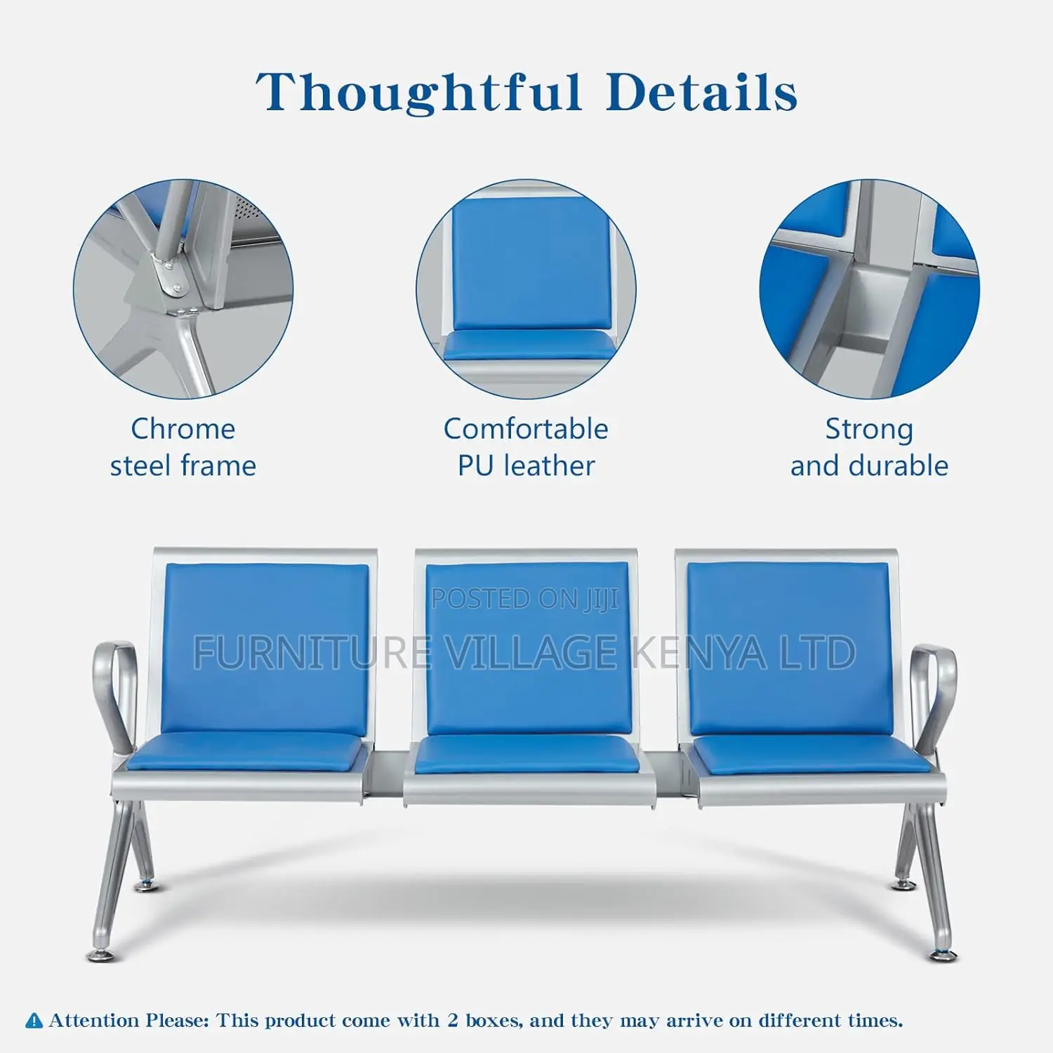 3 Seater Office Reception Bench