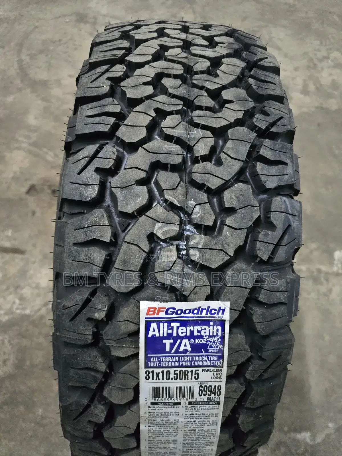 31x10.50r15 Bf Goodrich Tyres(All Terrein)