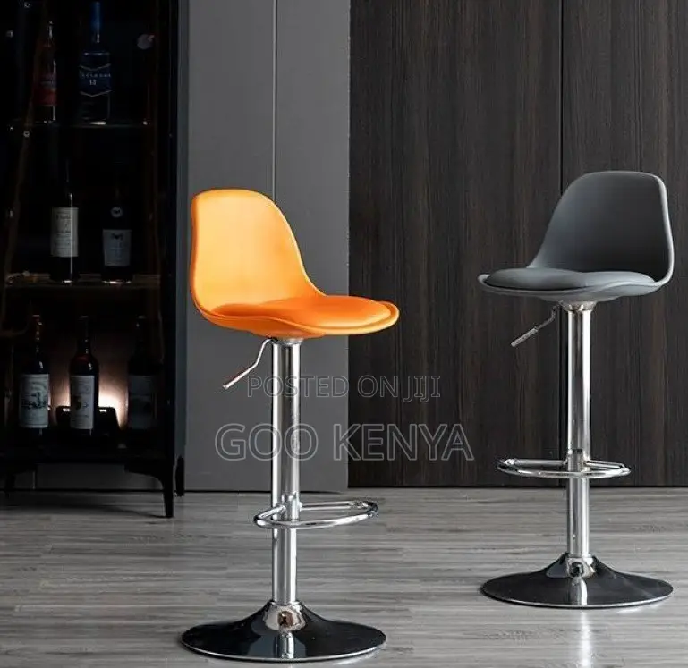 Home Bar Stool; Premium Adjustable Stool With Gas Lift Mechanism