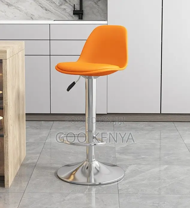 Home Bar Stool; Premium Adjustable Stool With Gas Lift Mechanism
