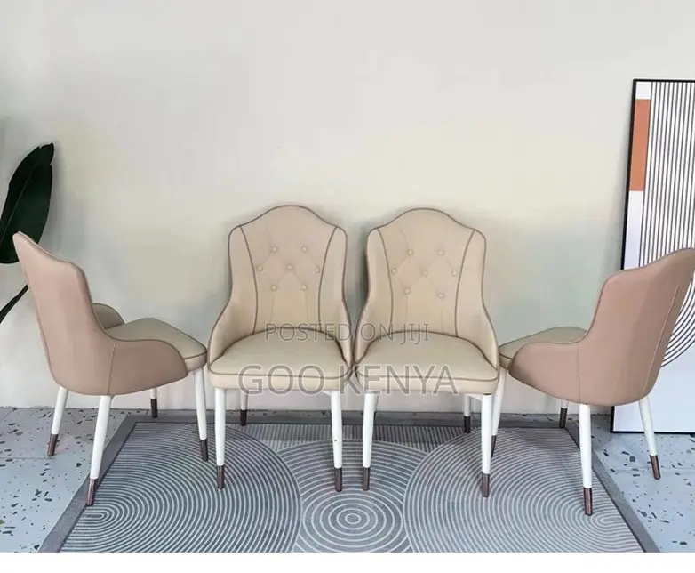 Home Chair; Elegant Leather Dining Chair For Restaurant Seating