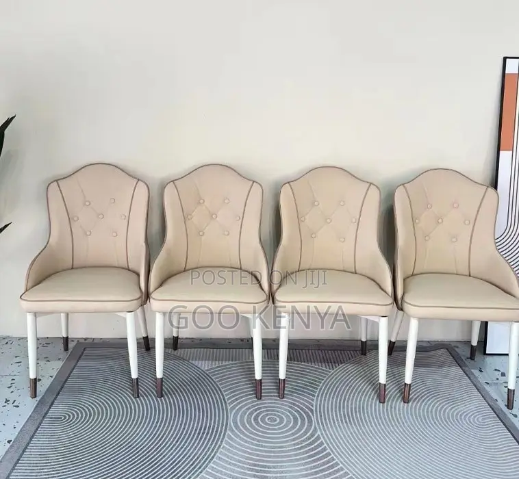 Home Chair; Elegant Leather Dining Chair For Restaurant Seating