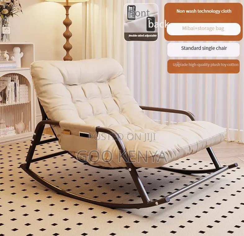 Home Chair; 2-seater Rocking Chair With Padded Seats For Home Interior