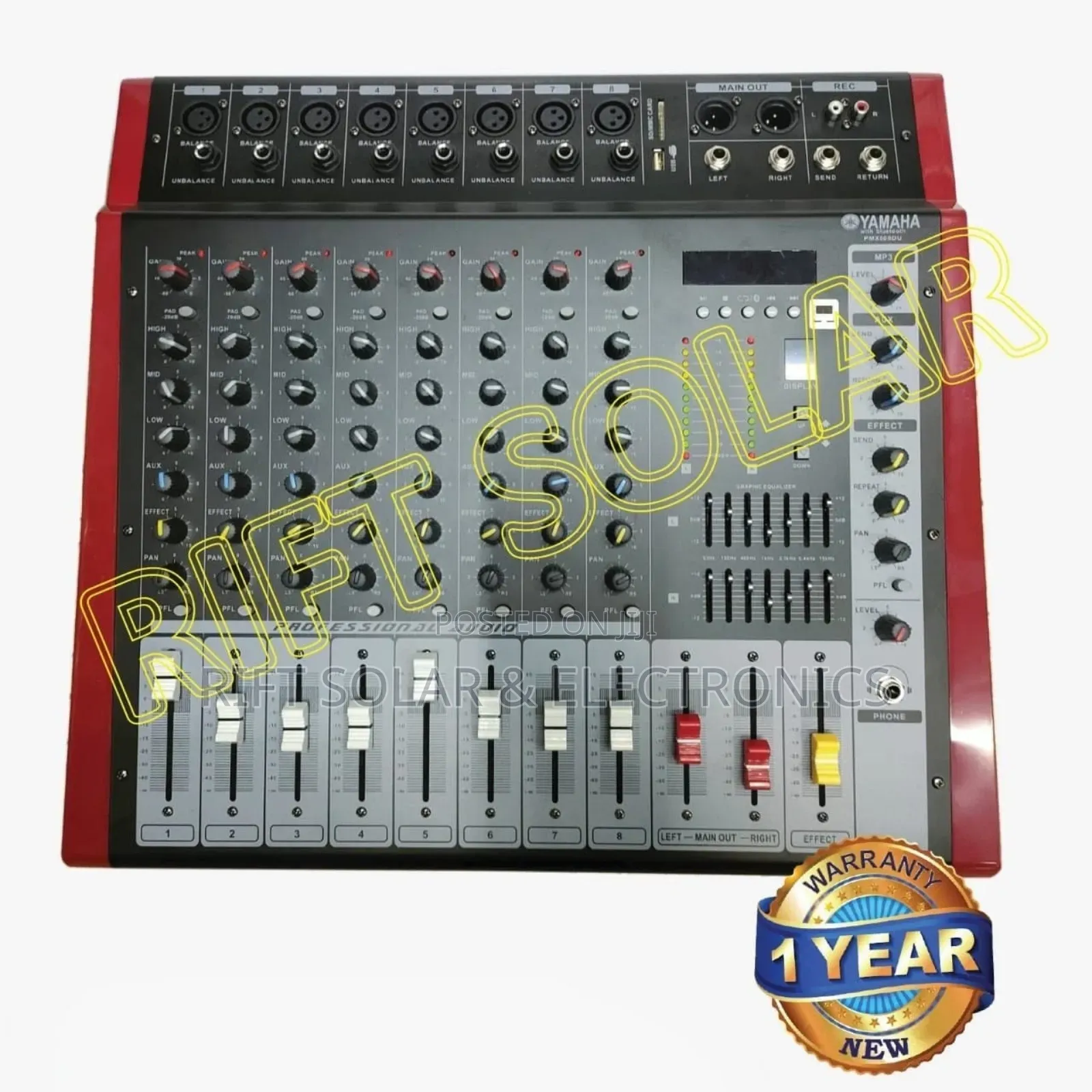 Yamaha 8 Channels Powered Mixer Usb Bluetooth Enabled 1500 Watts