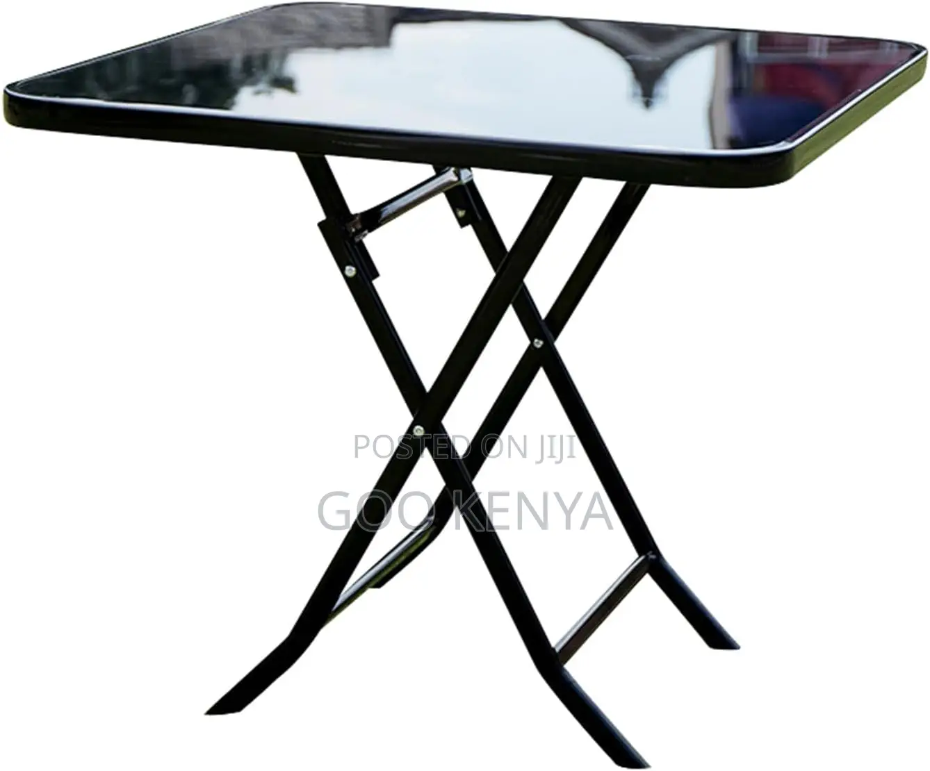 Home Table; Square Glass Top Folding Coffee Table For Home And Patio