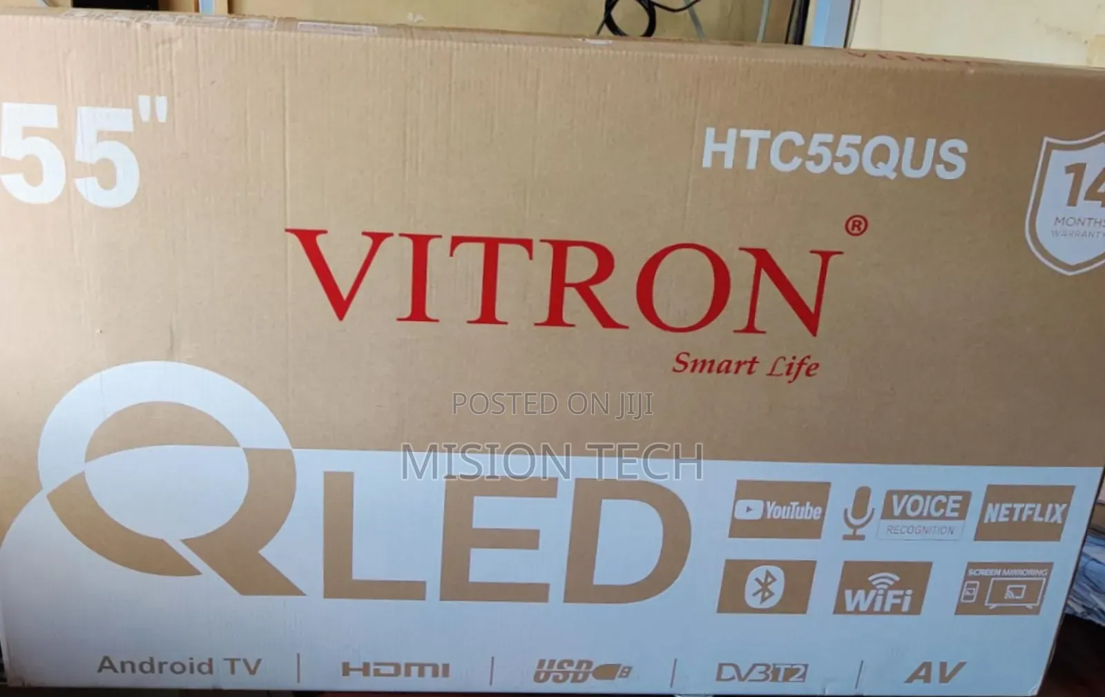 Vitron 55" Qled Smart Android Tv, Model Htc55qus* 