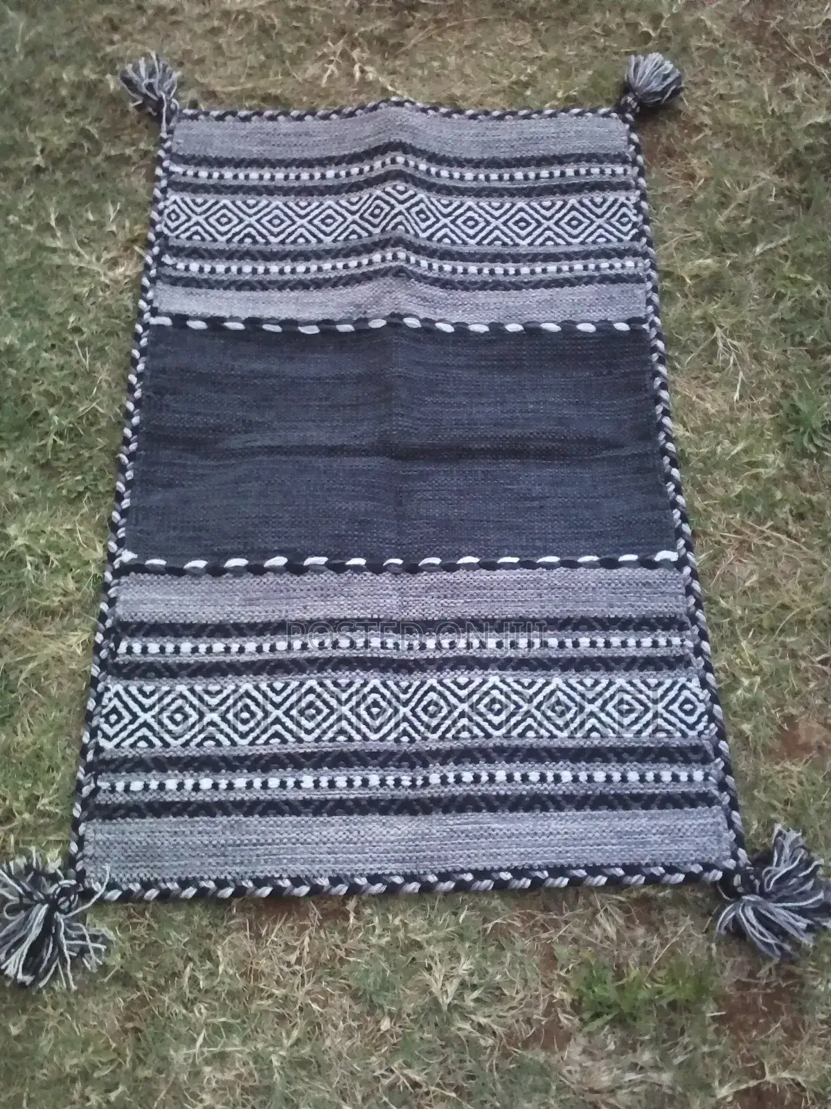 Black and Grey Pure Cotton Rugs 120cm by 180cm at 13000sh