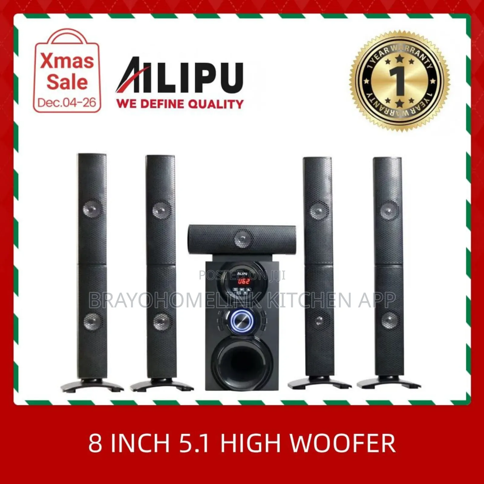Kl-8501ad 5.1 8in Woofer Pro+ 60w+10w*5 Woofer