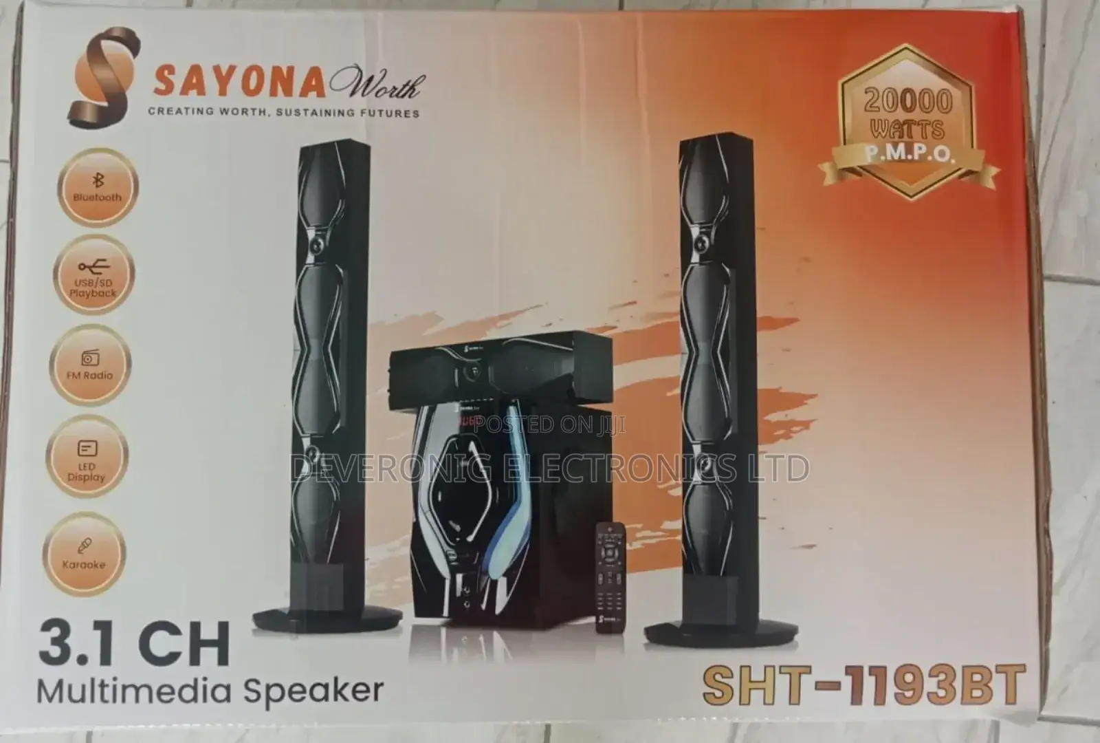 Sayona Tallboy
3.1 Channel
20000watts Digital Remote at 16000