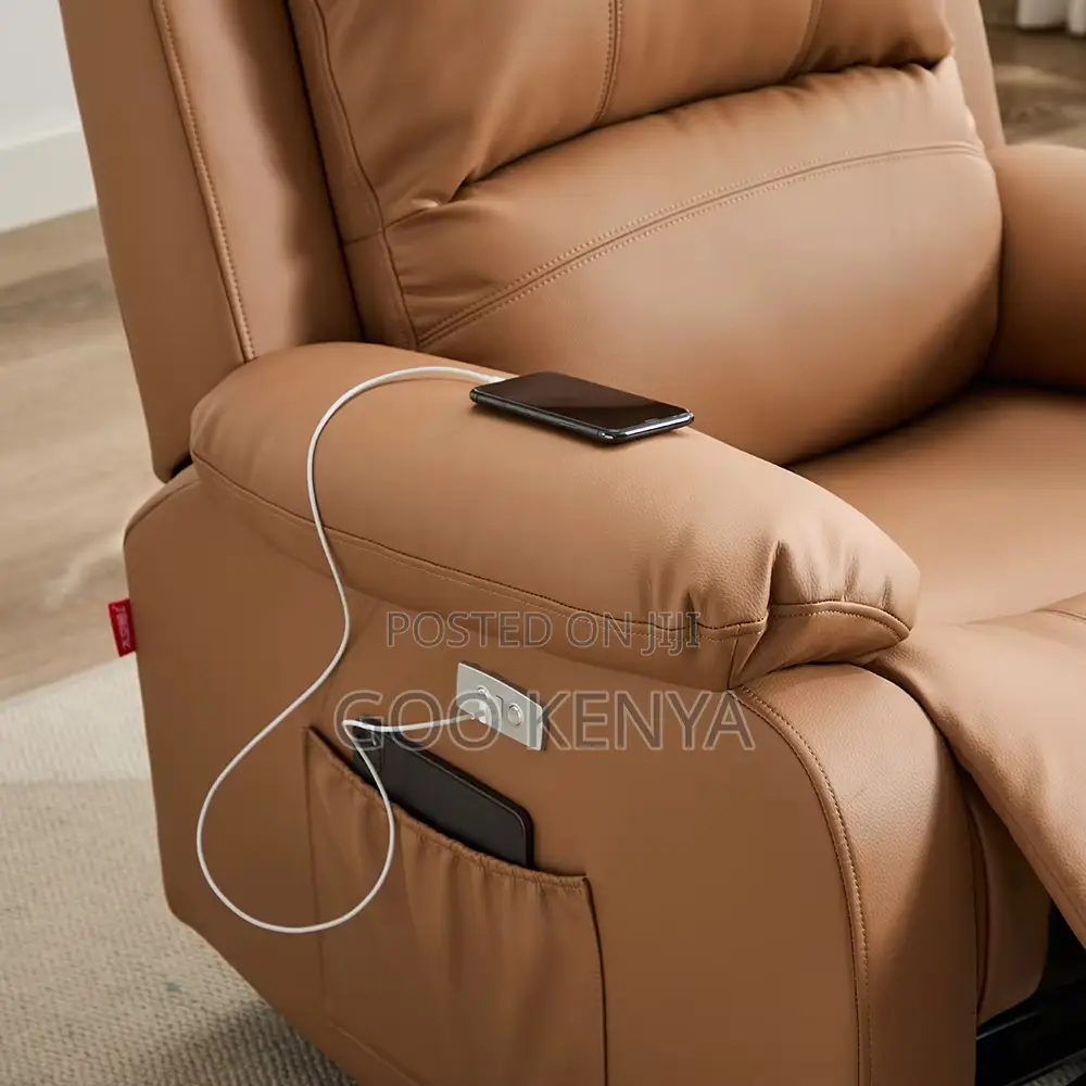 Home Sofa; Adjustable Leather Power Recliner Sofa For Relaxation