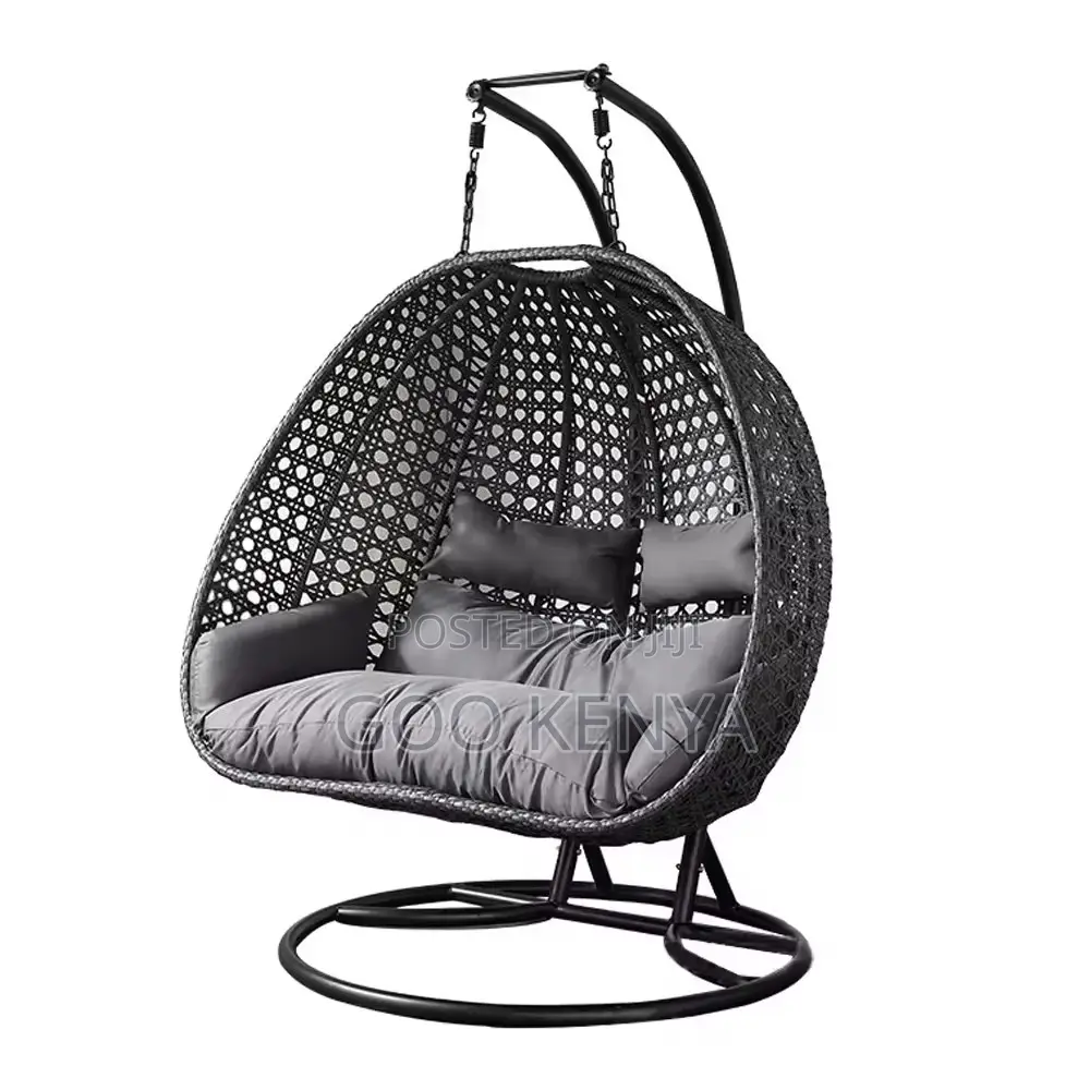 Home Chair; 2-seat Comfortable Egg Chair Swing Set For Outdoor Leisure