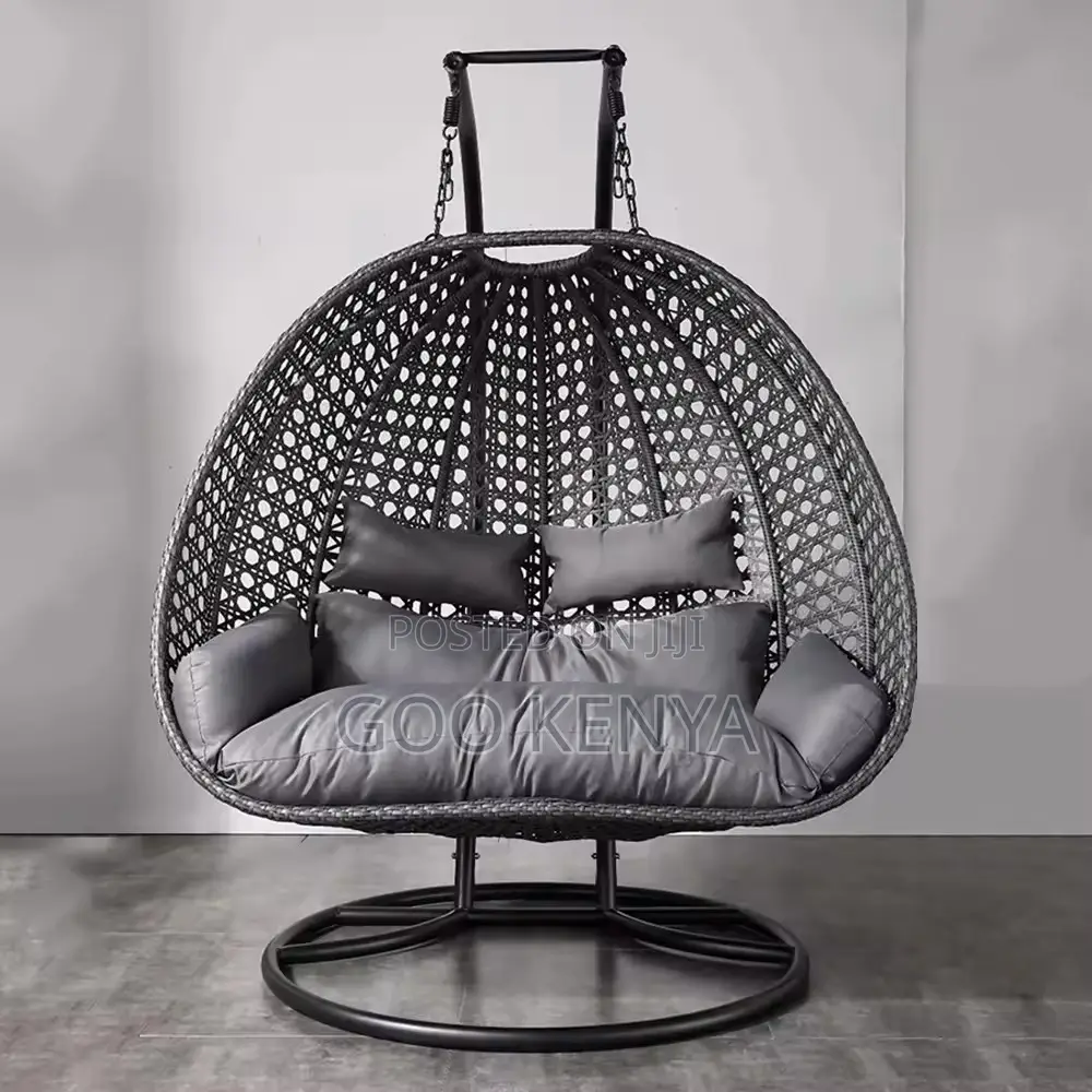 Home Chair; 2-seat Comfortable Egg Chair Swing Set For Outdoor Leisure