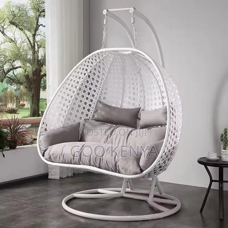 Home Chair; 2-seat Comfortable Egg Chair Swing Set For Outdoor Leisure