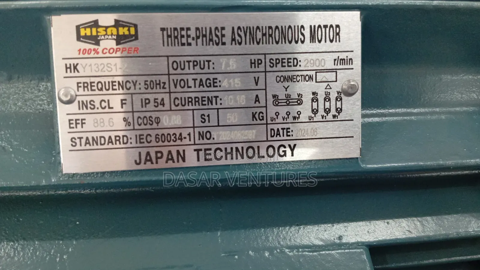 Motor 7.5hp Three Phase High Speed