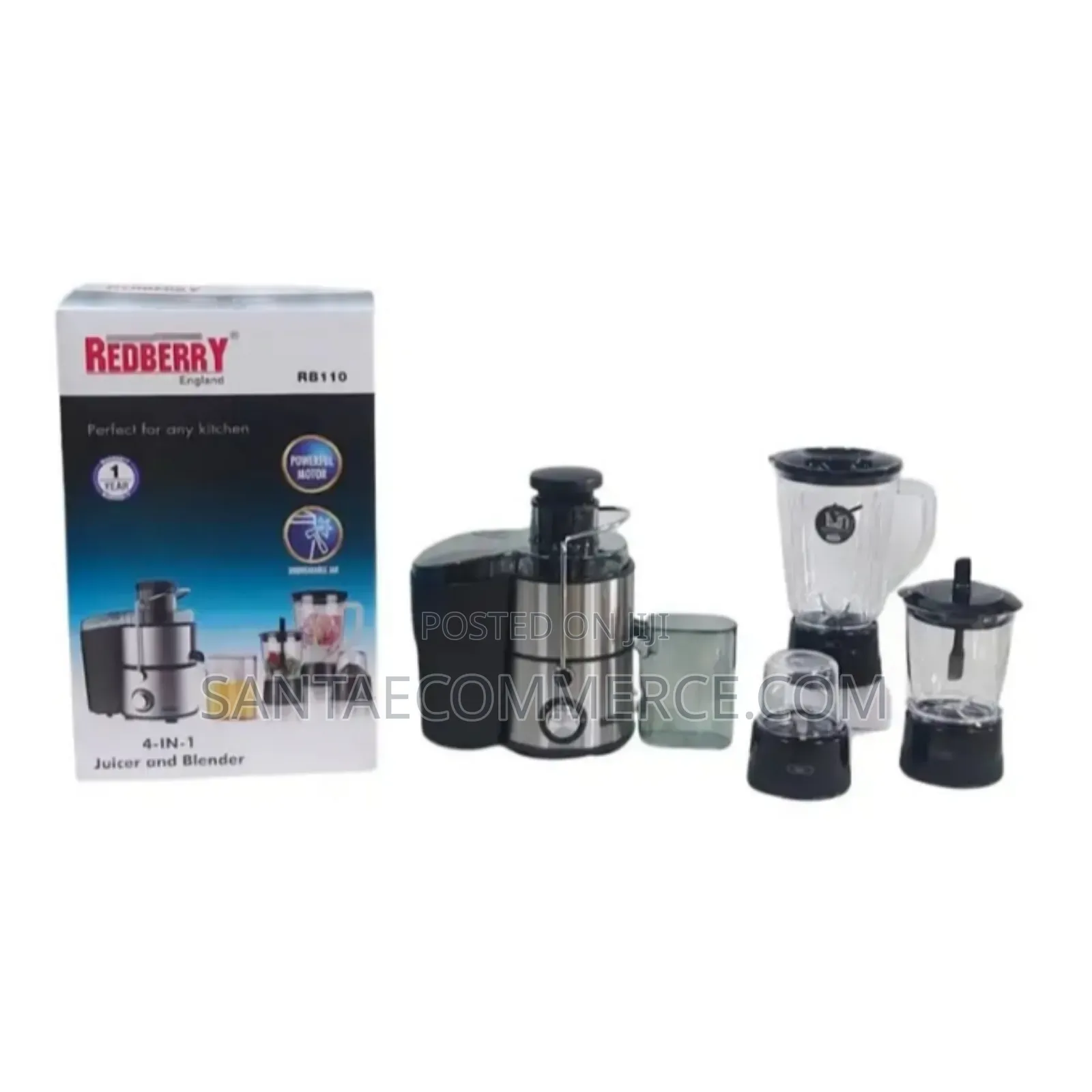 Redberry 4 in 1 Juicer With Blender, Grinder and Mincer