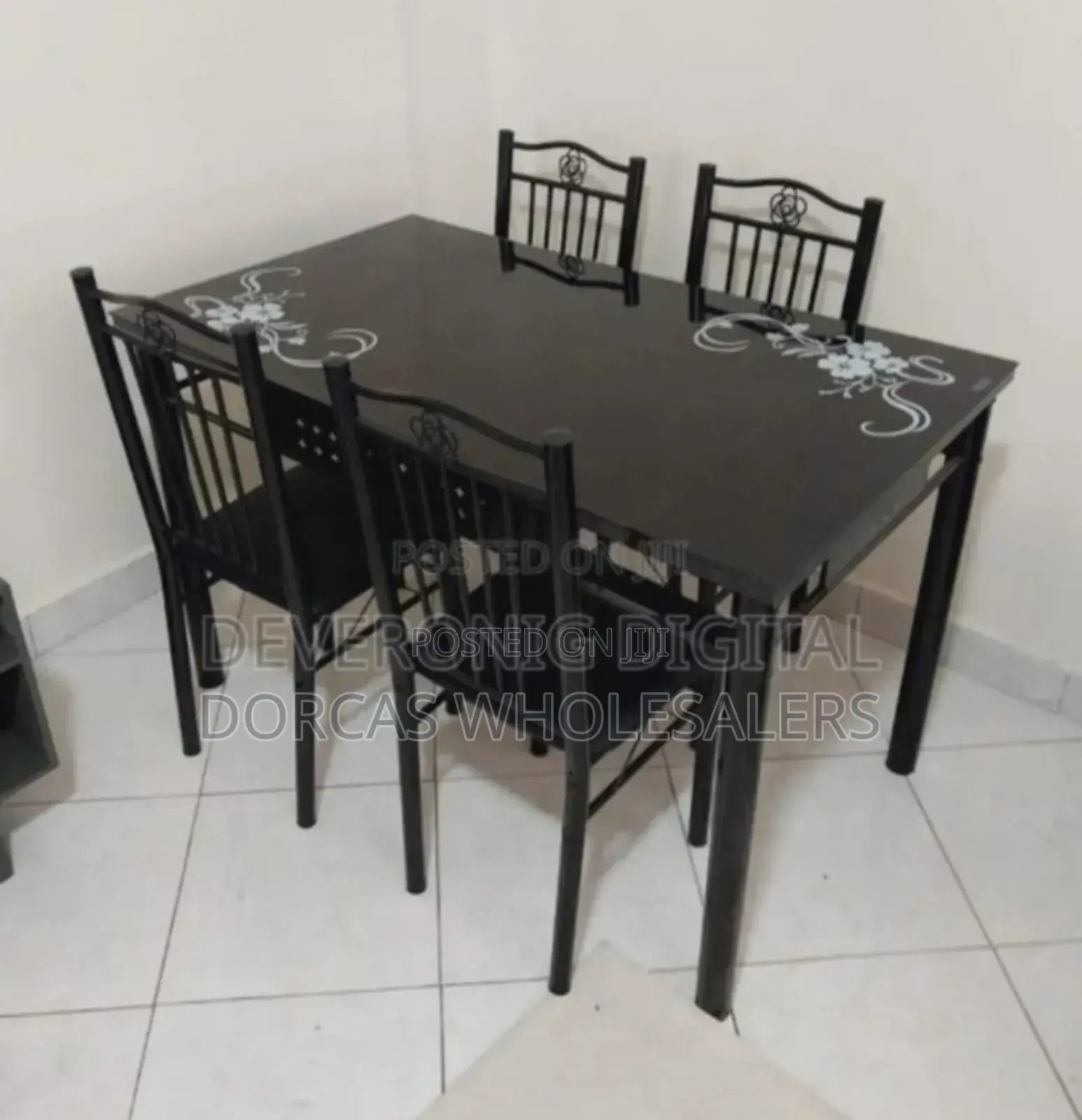Colour Black- 4 Sitter Dining Table