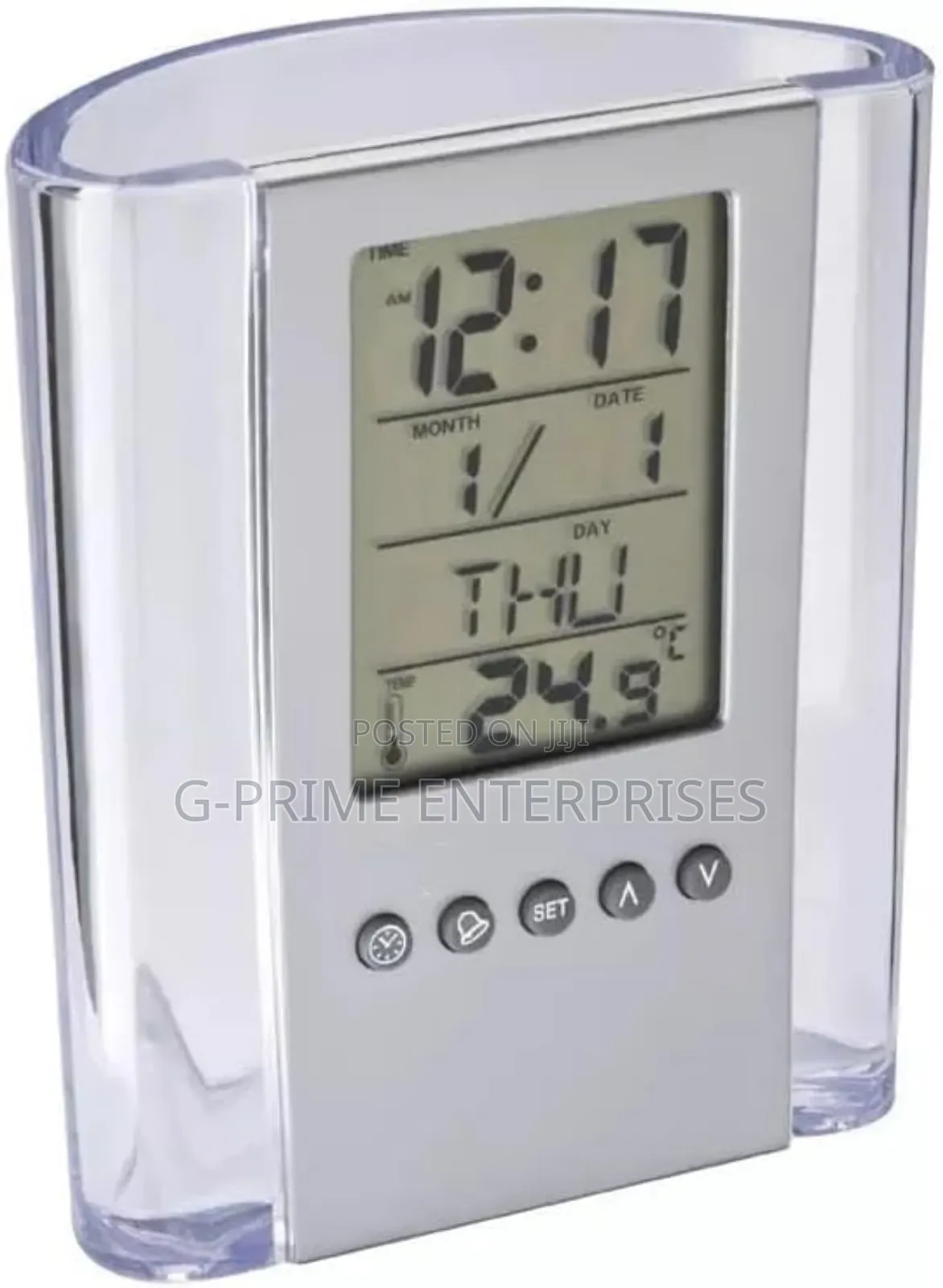 Pen Holder With Clock Display