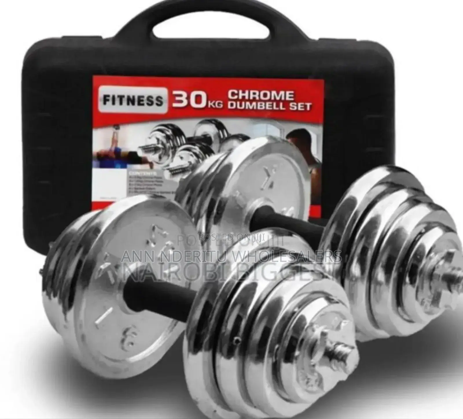 Non Rusting. Adjustable Chrome 30kgs Dumbell Set