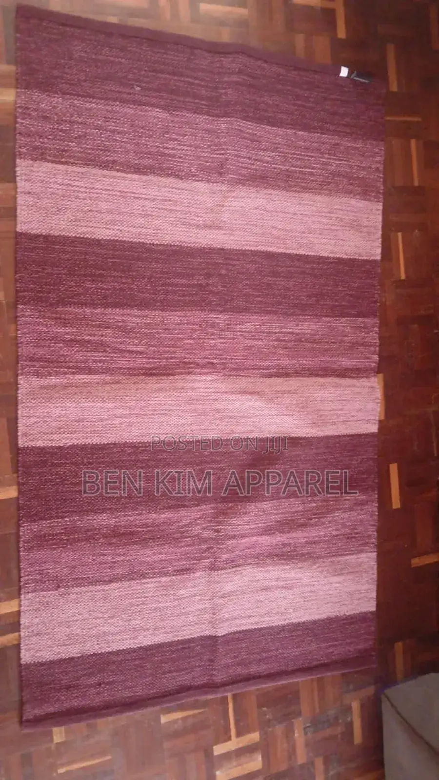 Wine Red Pure Cotton Rug 90cms by 160cms