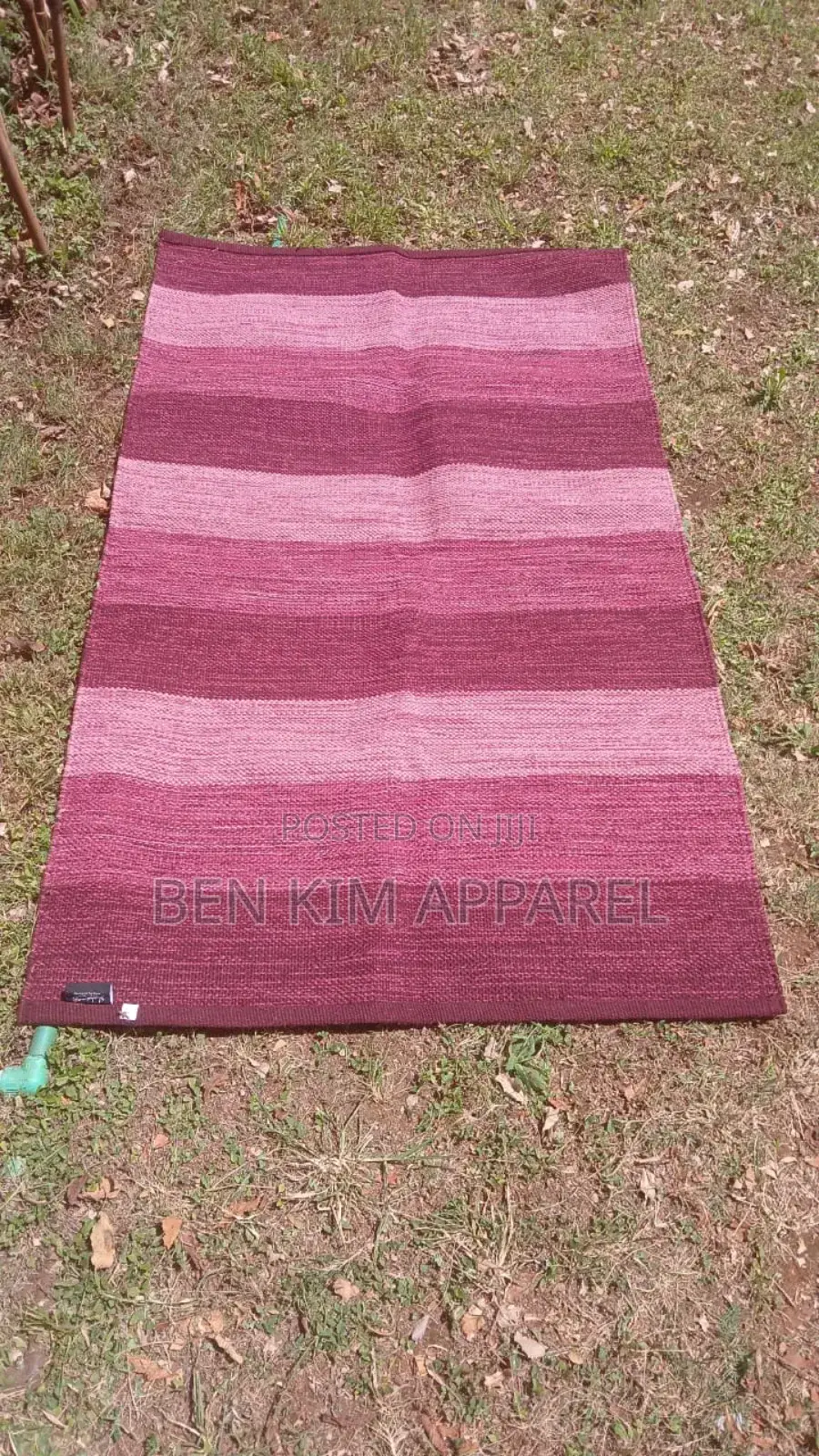 Wine Red Pure Cotton Rug 90cms by 160cms