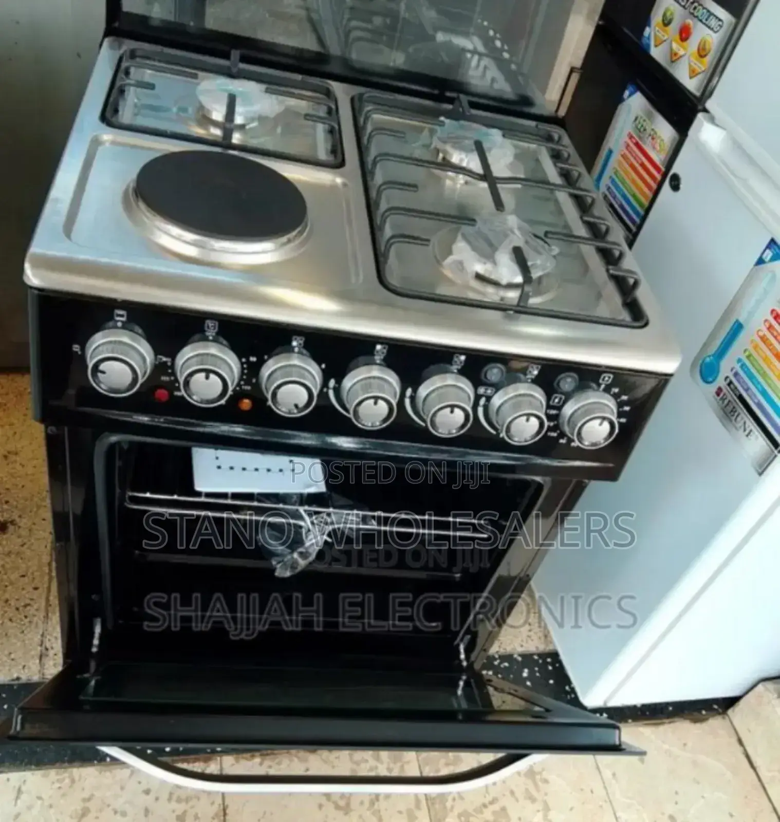Colour Black. 3+1e + Electric Oven Sarahtech 60*60 Cooker