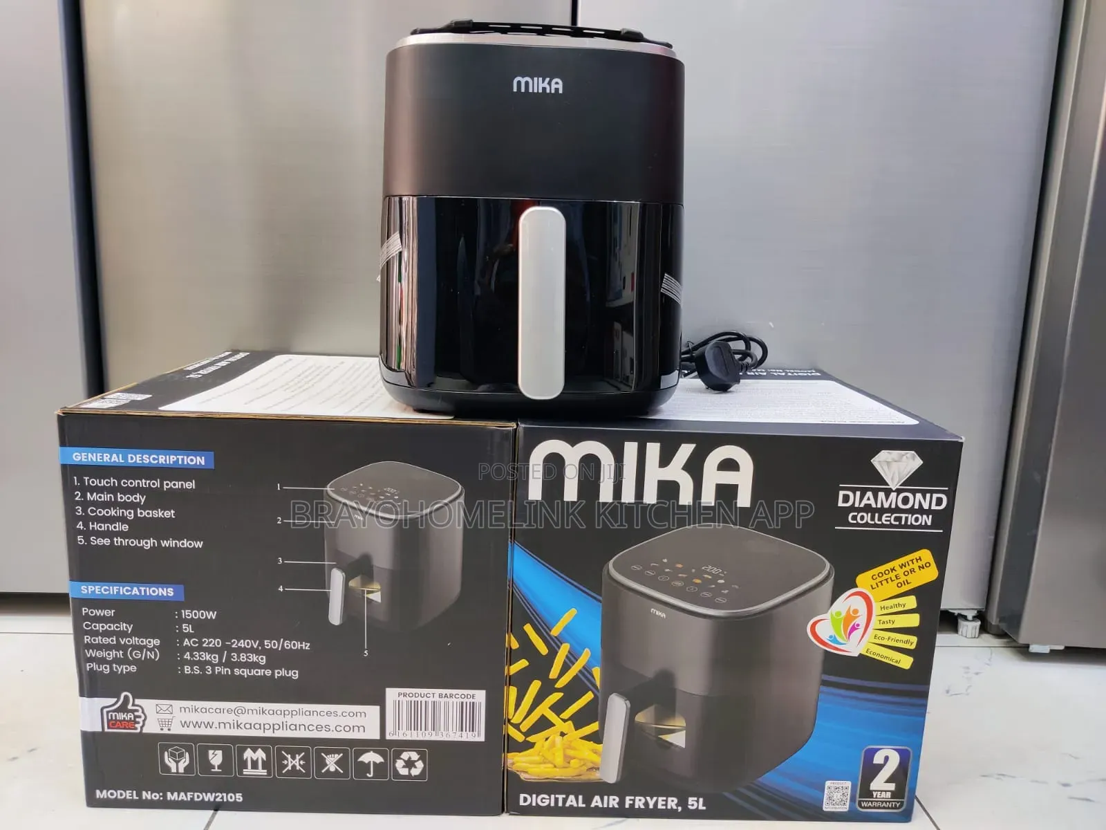 *Mika Air Fryer Digital 5l