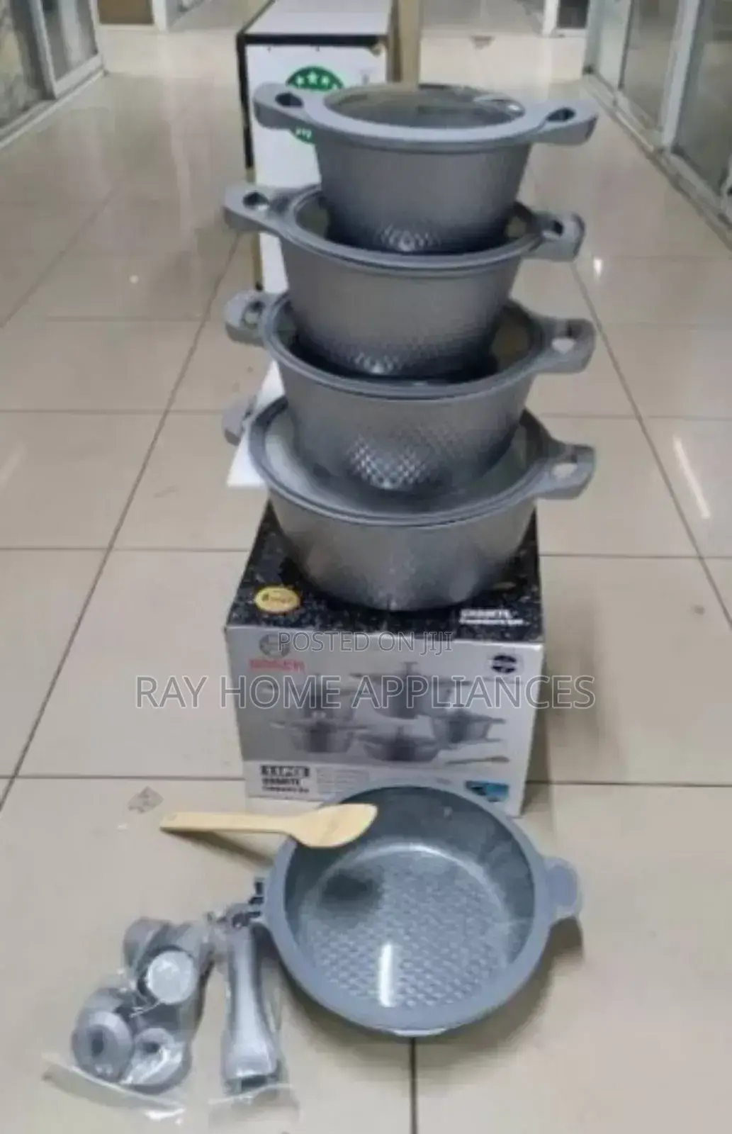Grey 11 Pieces Bosch Nonstick Cookware Sets With Silicone Lids