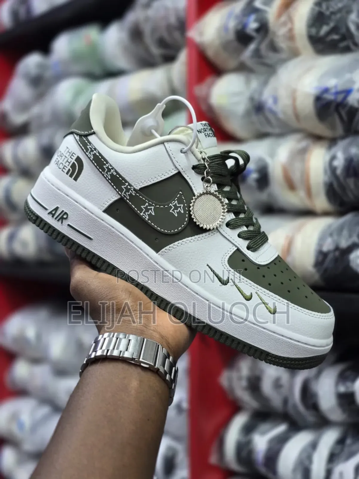 Nike Airforce 1 North Face White Kiwi Green