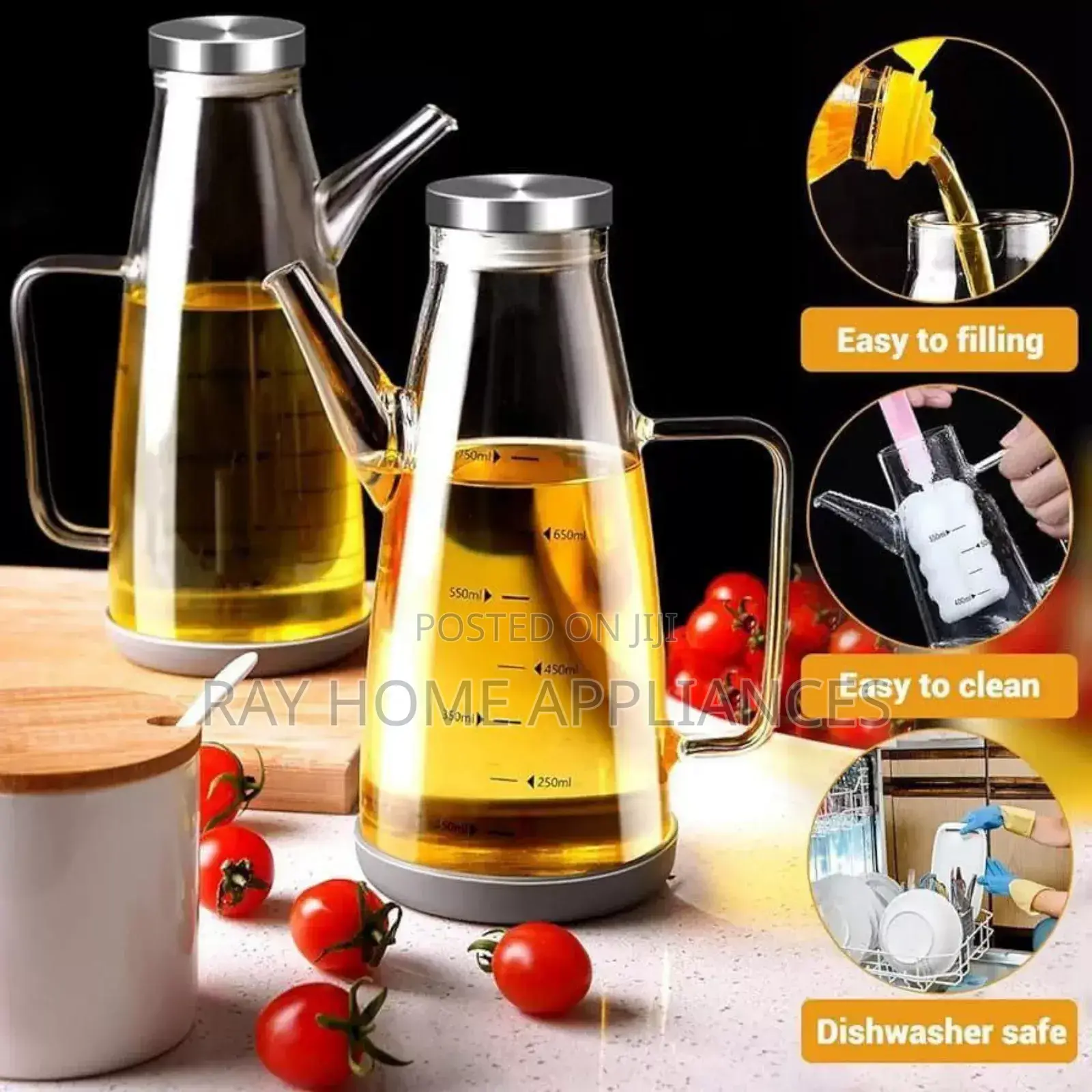 800ml High Borosilicate Glass Oil Bottle With Silicone Base