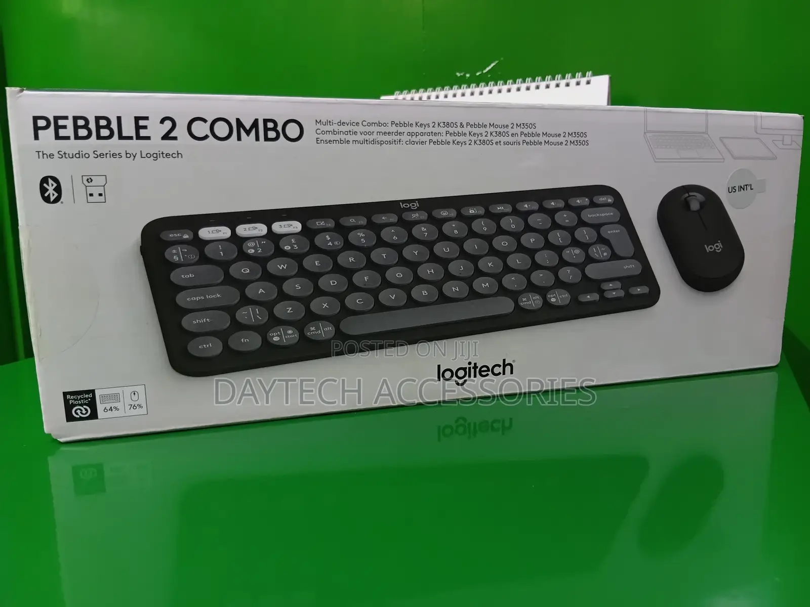 Ogitech Pebble 2 Wireless Keyboard and Mouse Combo (Tonal Graphite)