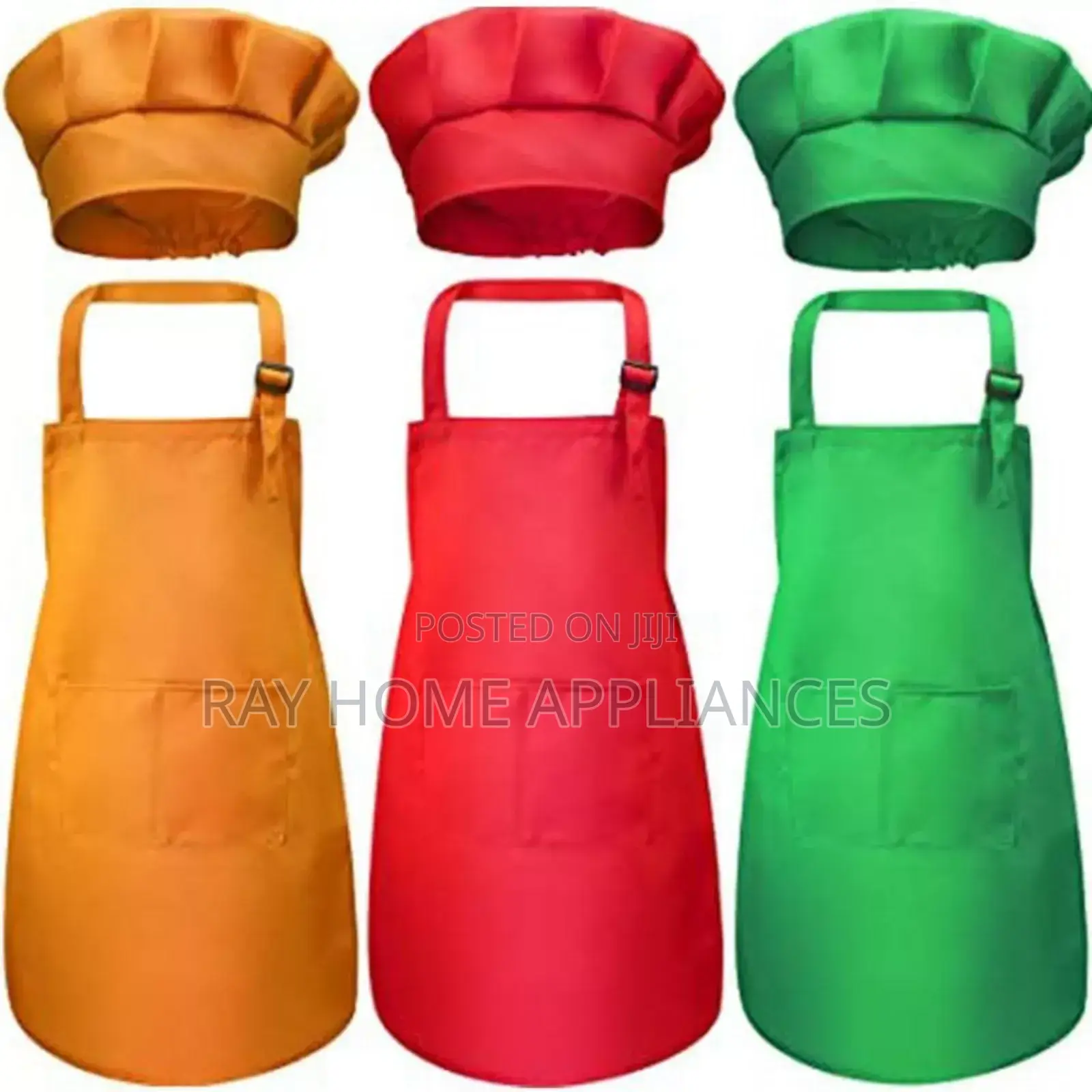 Kids Apron Set 
Simple and Elegant Design Orange and Green