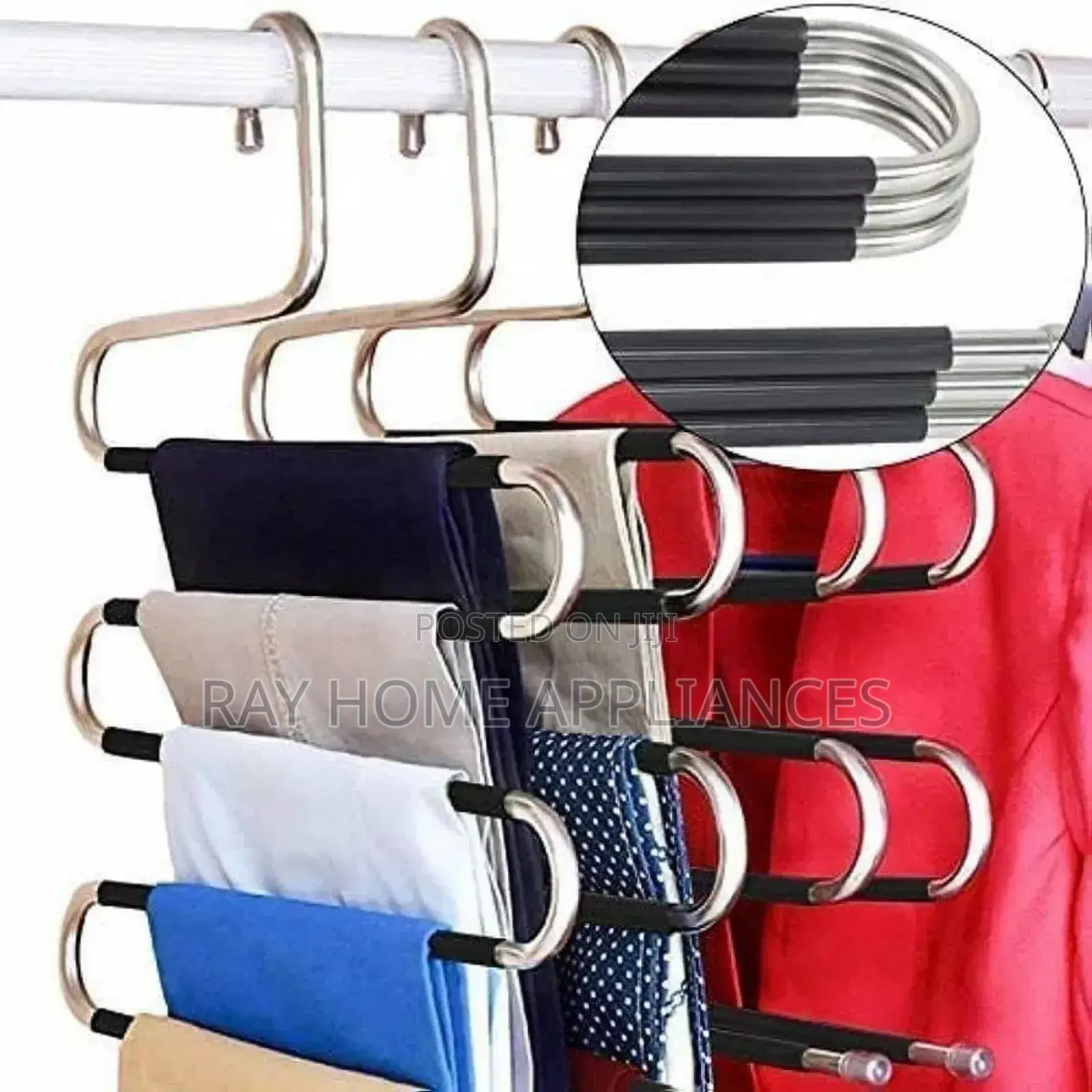 S-Shaped Non Slip Stainless Steel 5layer Multipurpose Closet Hanger
