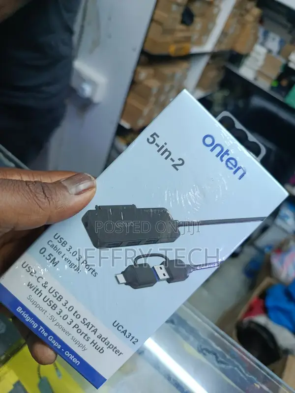 Onten Uca312 Usb-a Usb-C to Sata Adapter With 3xusb 3.0 Hub