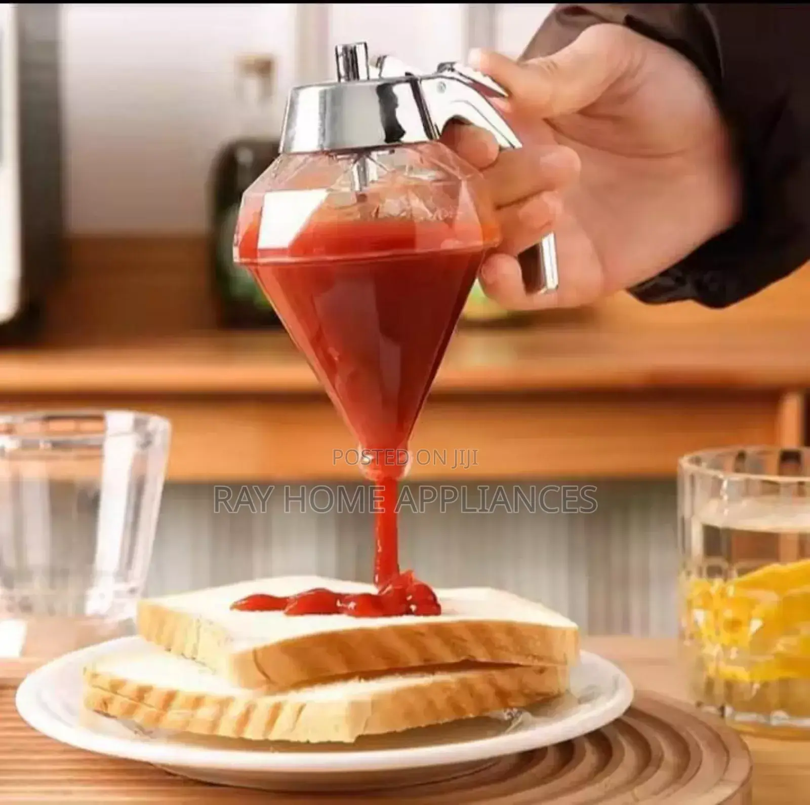 Diamond Shaped Acrylic Honey Dispenser Capacity 200ml