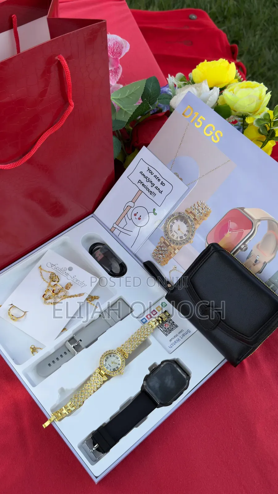 Valentines Ladies Gift Set💞👩‍❤‍💋‍👩 🎁Smartwatch X Purse