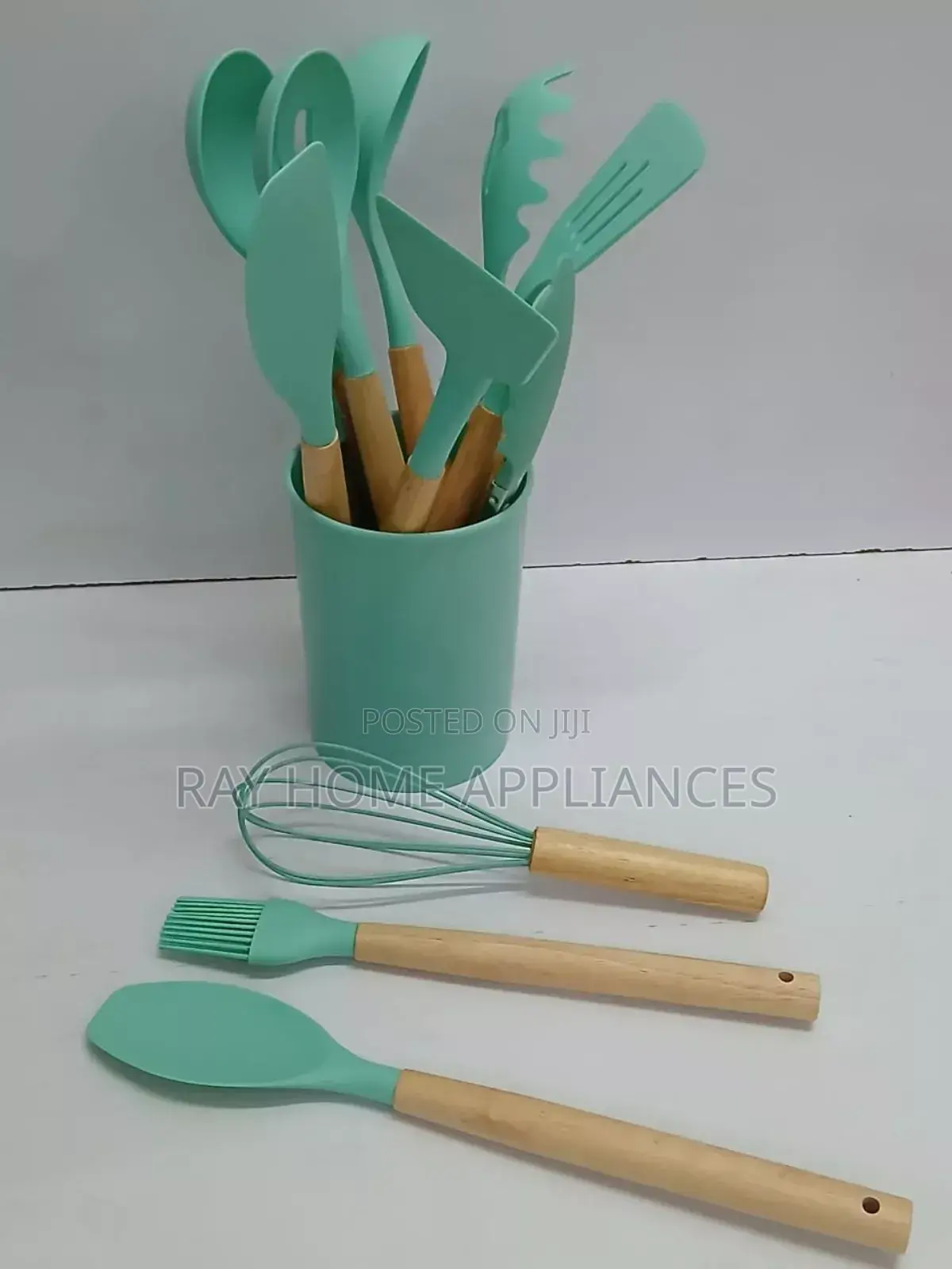 11pieces Cooking/ Serving Spoons Set With Holder Silicone