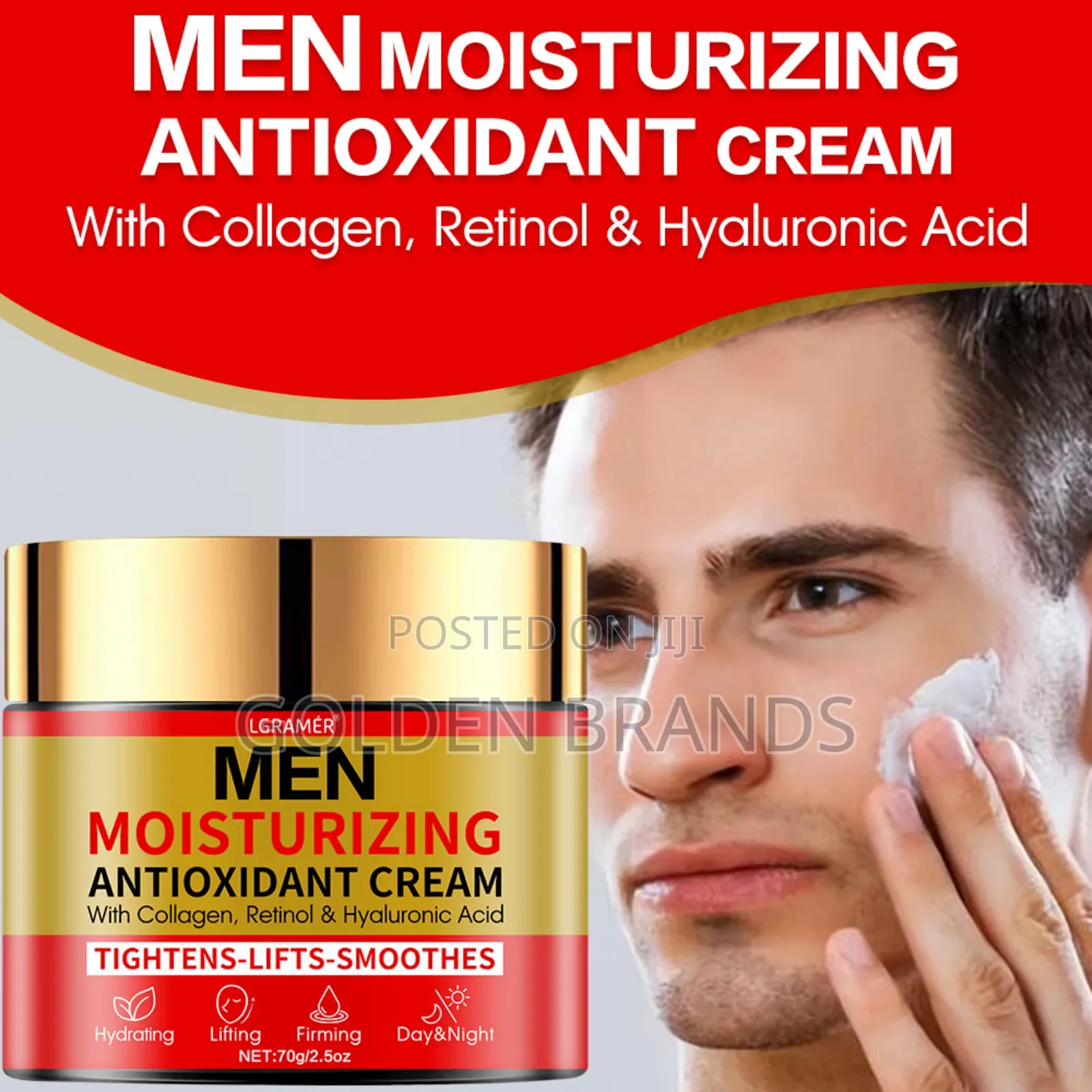 Men’S Collagen Face Cream for Youthful Skin, Fewer Wrinkles Spots