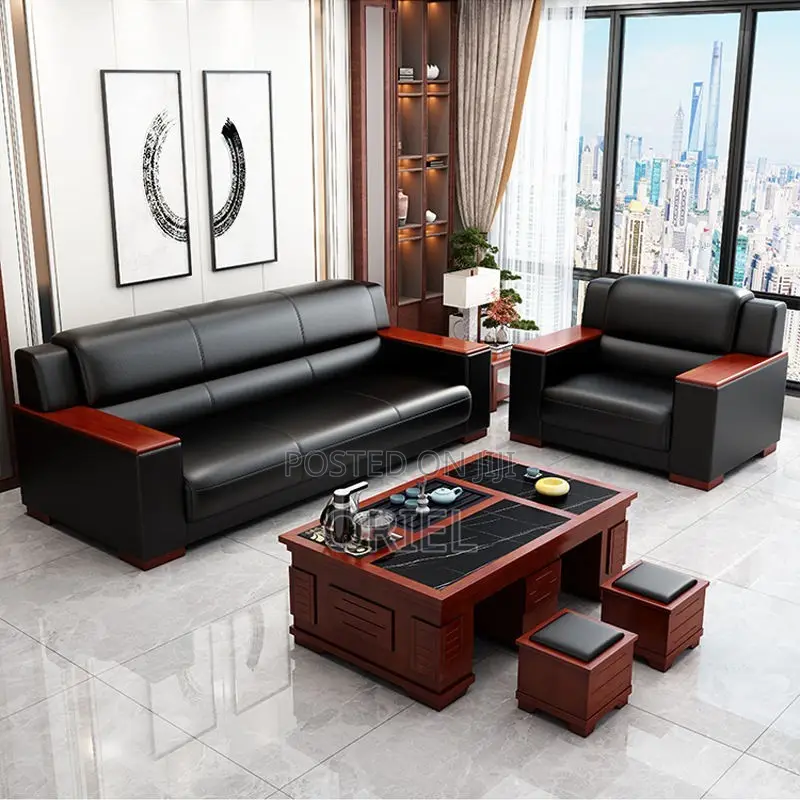 Office Sofa; 5-Seater Leather Office Sofa