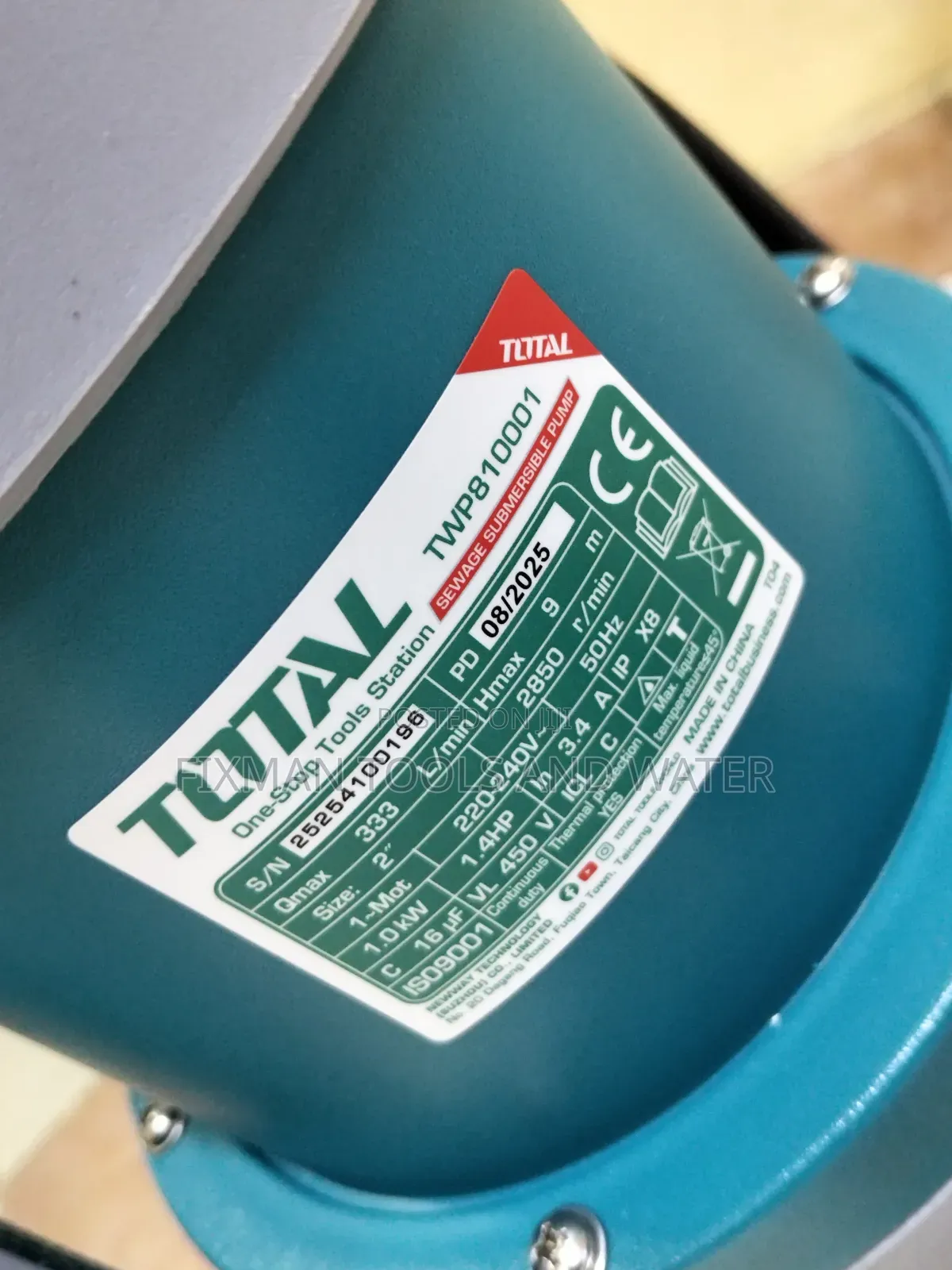 New Total Drainage Sewage Pump 1.4 Hp 330 L/Min