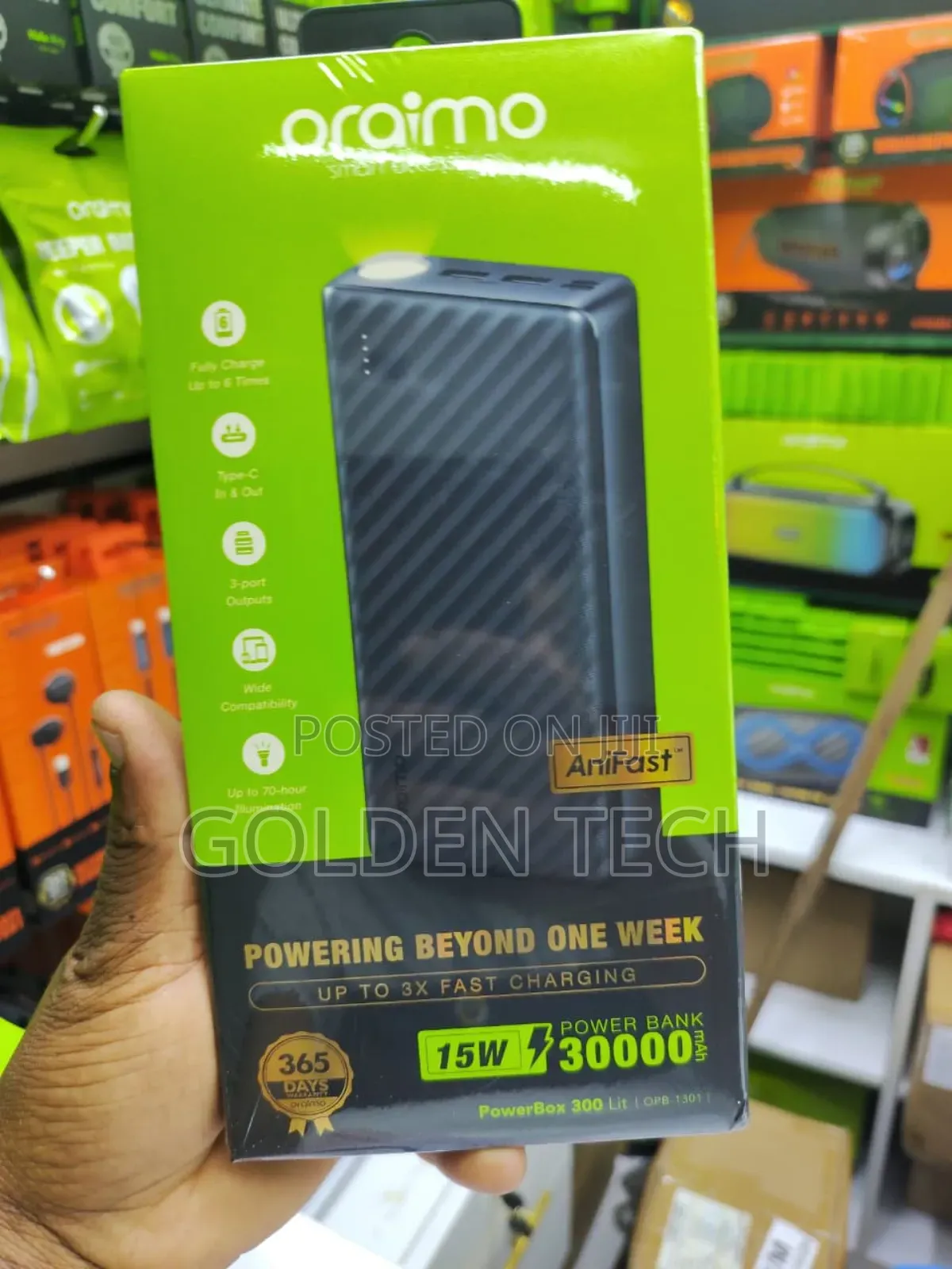 “Oraimo 30000mah Power Bank – High-Capacity Portable Powerbank