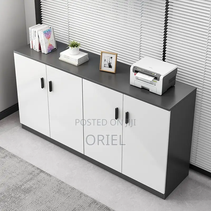 Office Cabinet : 4-Door Wooden Office Credenza