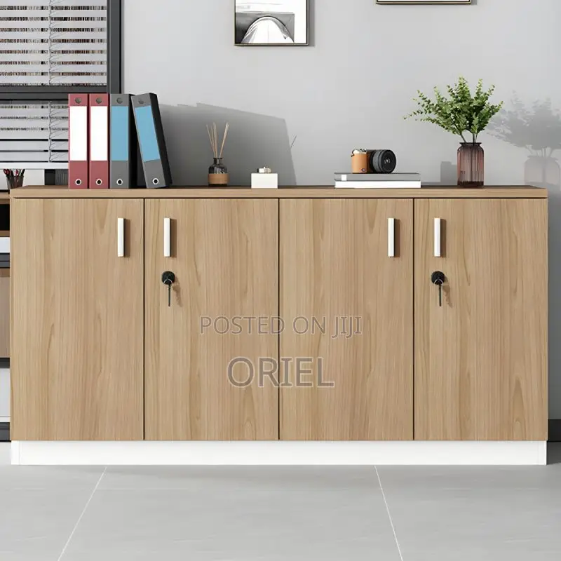Office Cabinet : 4-Door Wooden Office Credenza