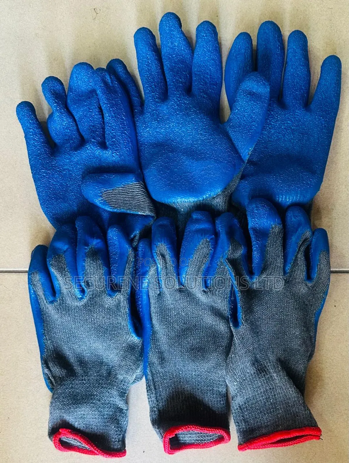 Pair Of G+F Blue Latex Work Gripping Gloves.